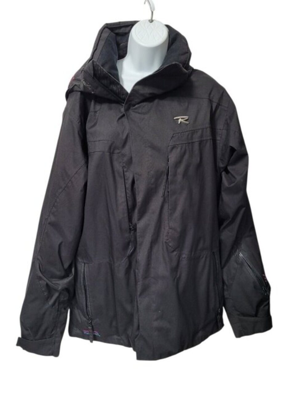 Rossignol‎ Ski Snowboard Jacket Mens L Black Expert 10K High Neck Hood
